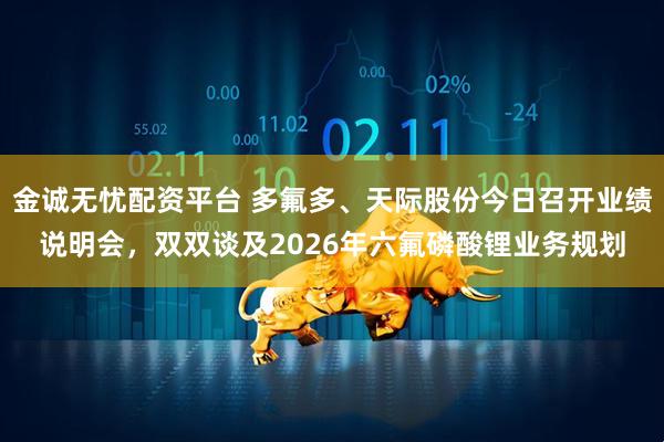 金诚无忧配资平台 多氟多、天际股份今日召开业绩说明会，双双谈及2026年六氟磷酸锂业务规划